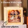 8/16 Photos Hand Crank Photo Flip Book Frame Luminous Wooden Animated Photo Album  Valentine's Day