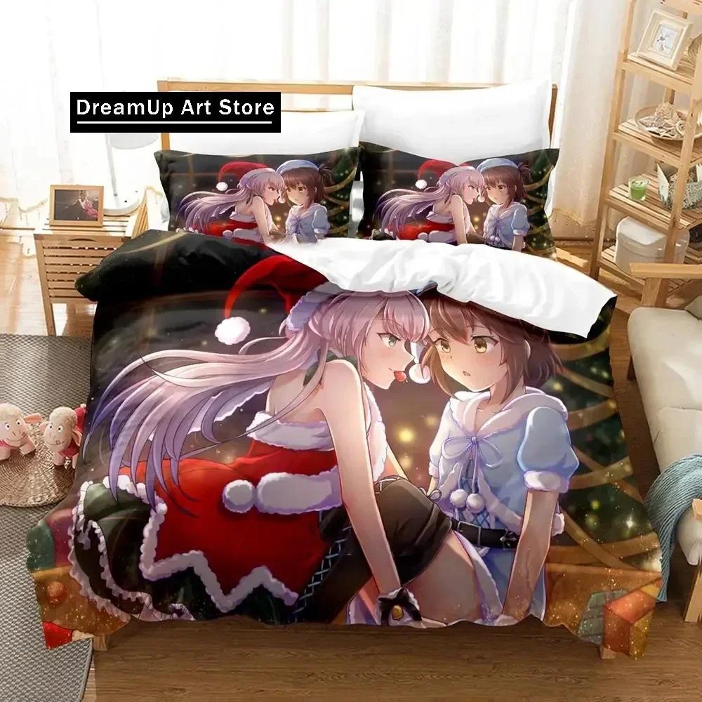 Kawaii Toji no Miko Bedding Set Single Twin Full Queen King Size Bed Set Adult Kid Bedroom Duvetcover Sets Anime Girls Bed