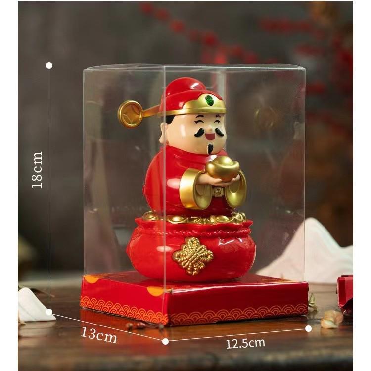 Cartoon God of Wealth Solar-Powered Desktop Ornament - New Year Gift God of Wealth