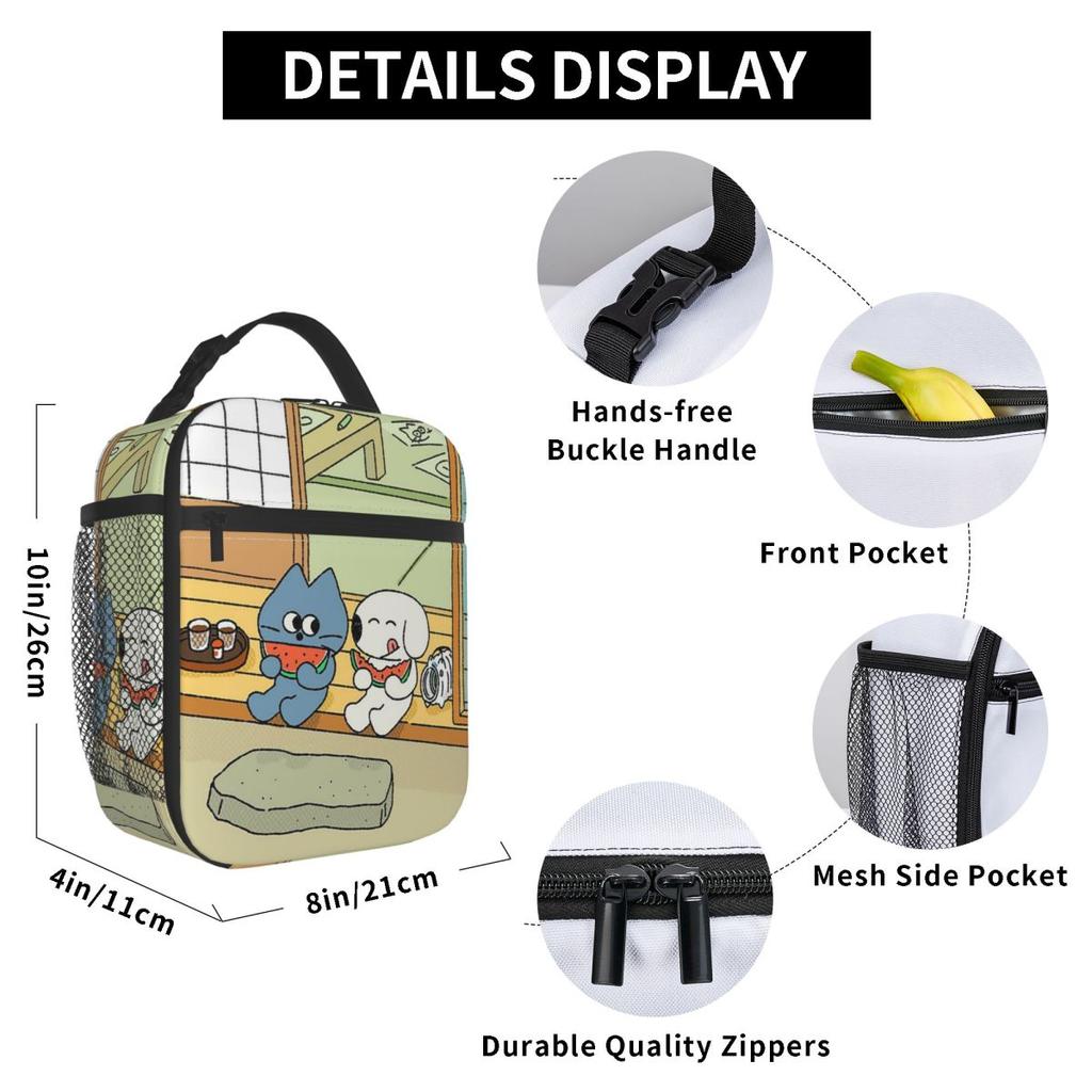 Cute Japanese Anime Insulated Lunch Bag for Women Children Portable Food Boxes Thermal Lunch Box Tote