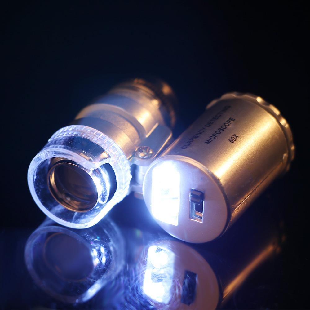 Handheld Hot Magnifying Microscope 60x with LED Light New Eye Jewelry Loupe Loop Magnifier