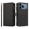 Apple 17 Pro Max Solid Color Zipper Wallet Case for Nine Cards – Compatible with iPhone 16/15/14
