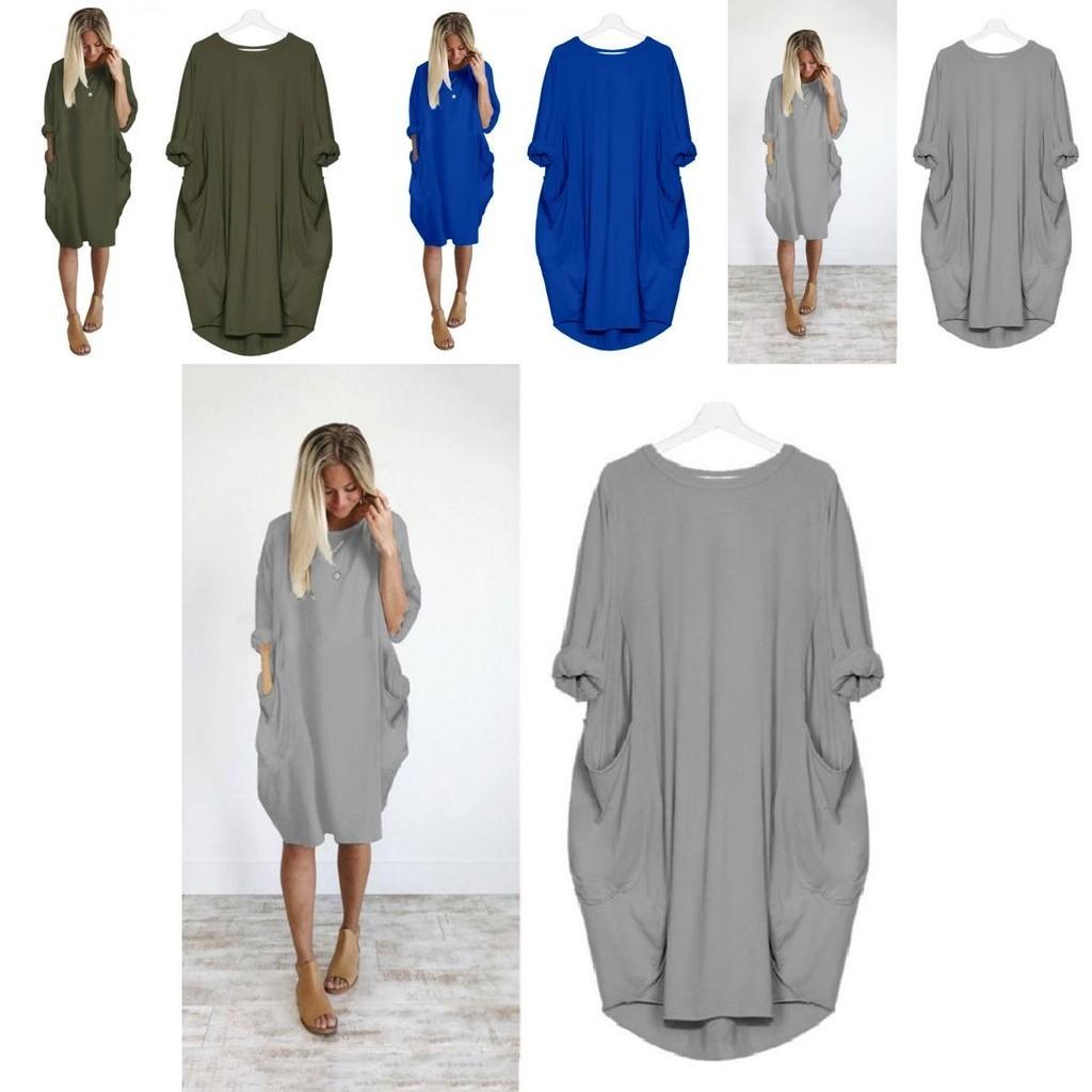 Elegant Women Stretch Loose Baggy Jumper Tops With Pockets For Perfect Party Look