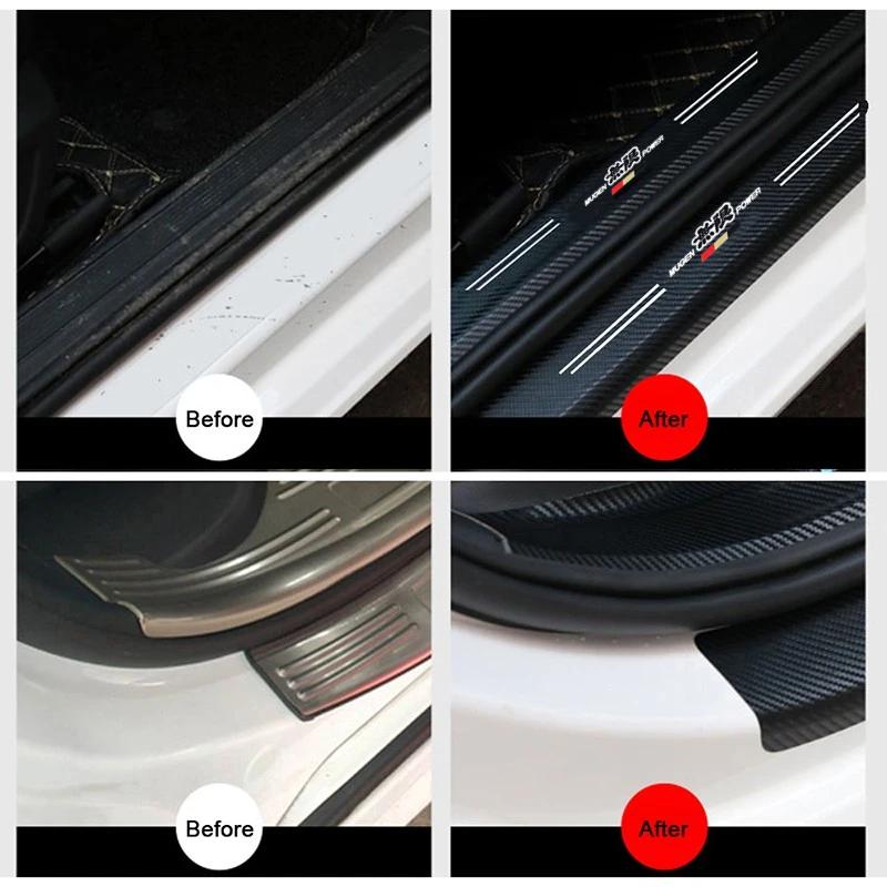 JDM Car Door Sill Protection Sticker Carbon Fiber Decorative Strip for Honda Mugen Power Accord Civic Vezel Crv City Jazz Hrv UH3
