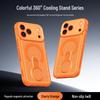 iPhone 17 Pro Max Case with Breathable Heat Dissipation, Magnetic Rotating Stand, and Drop Protection Cover