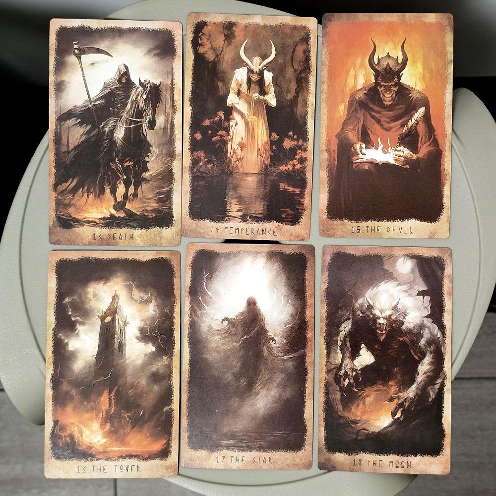12x7cm Tarot HOROSCARE Doble Relieve Una Pesadilla Cinematográfica de Terror Baraja de 78 Cartas Temática