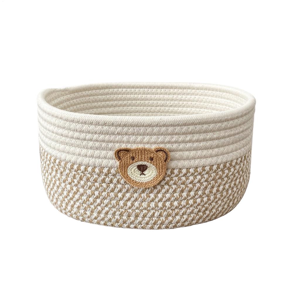 

Woven Basket Soft Natural Rope Woven Baskets for Storage Space-Saving Cotton Organizer Bin for Laundry Clothes Blankets Books светло-коричневого