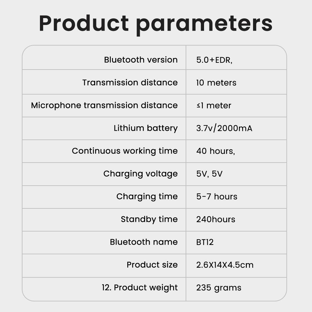 BT 12S Motorcycle Helmet Bluetooth Headset Wireless Handsfree Motor Headphone Music Player Helmet Headset for Bicycle MotorBike