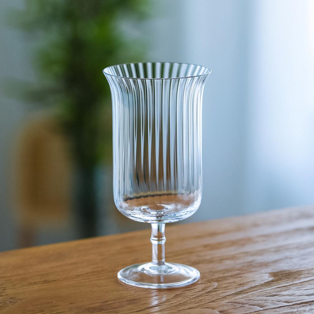 INF06 CRISON Striped Crystal Glass cup/Long Drink Cocktail glass/HIGHBALL GLASS/mixologist 345ml