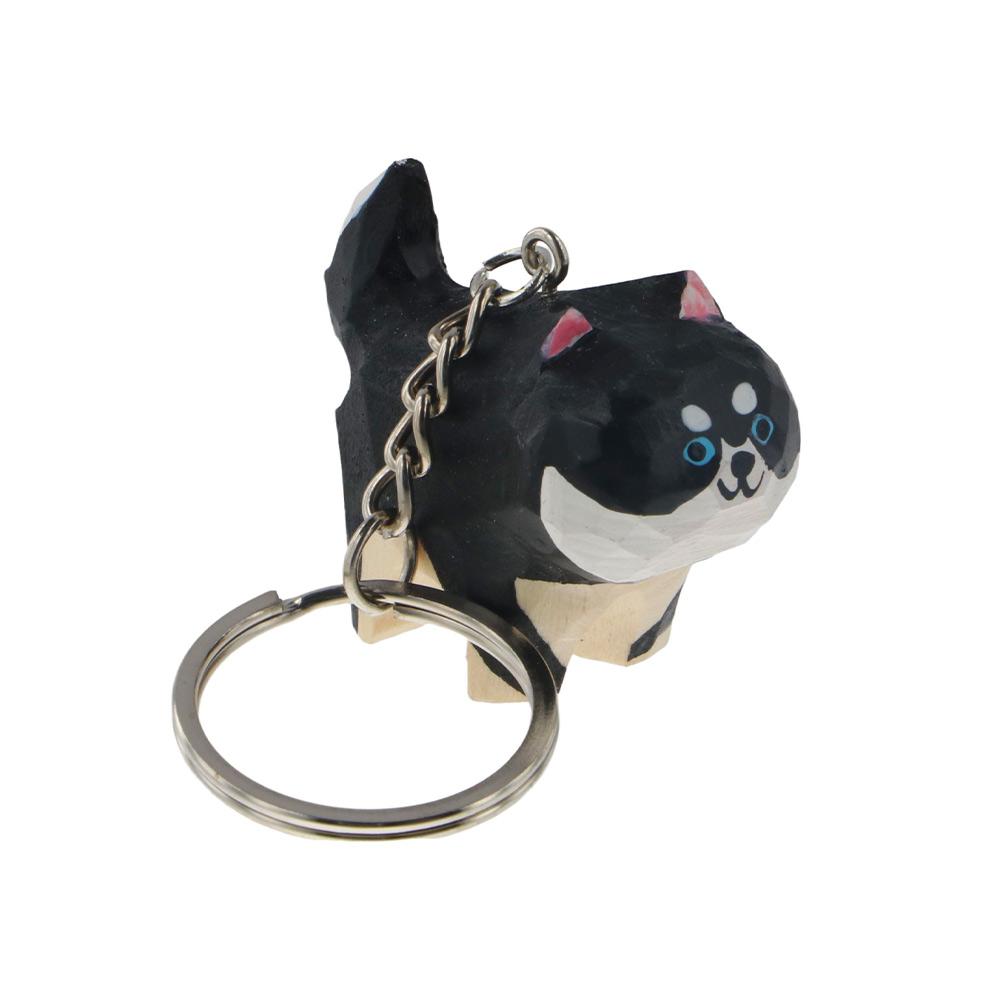 Animal Pendant Carved Dog Pendant Akita Husky Dog Keyring Ornaments Wood Carved Keychain  Bag Charm