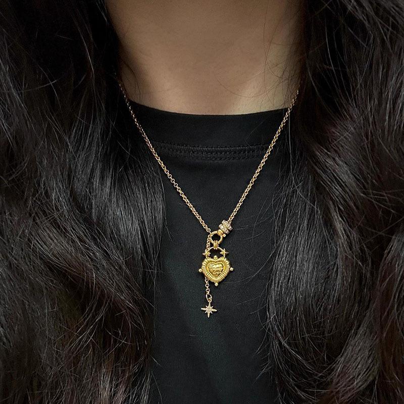 Вечная Любовь  Кулон-сердце с кисточкой Винтажное колье