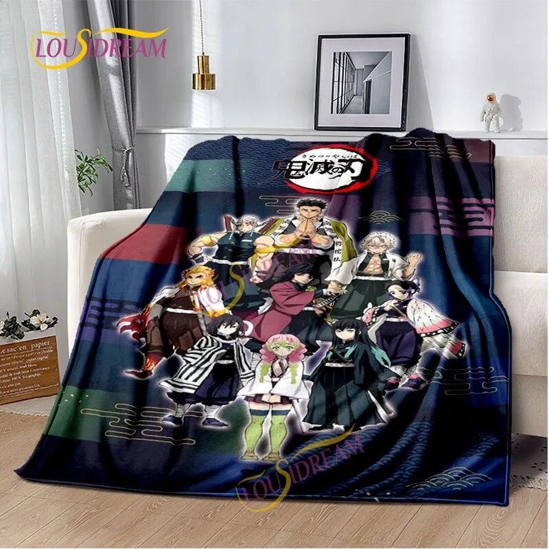Japanese Cartoon Series Blanket Living Room Bed Sofa Travel 3D Demon Slayer Blanket Cartoon Home Office Hiking Gift