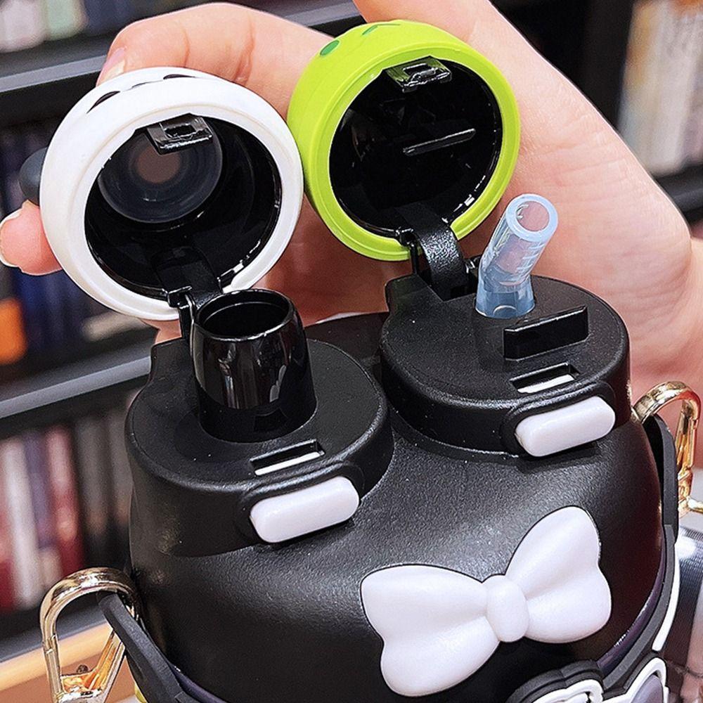 Cartoon 640/600/550ML Large Capacity Insulated Cup Stainless Steel Panda Water Bottle Capybara Thermal Mug for Boys and Girls