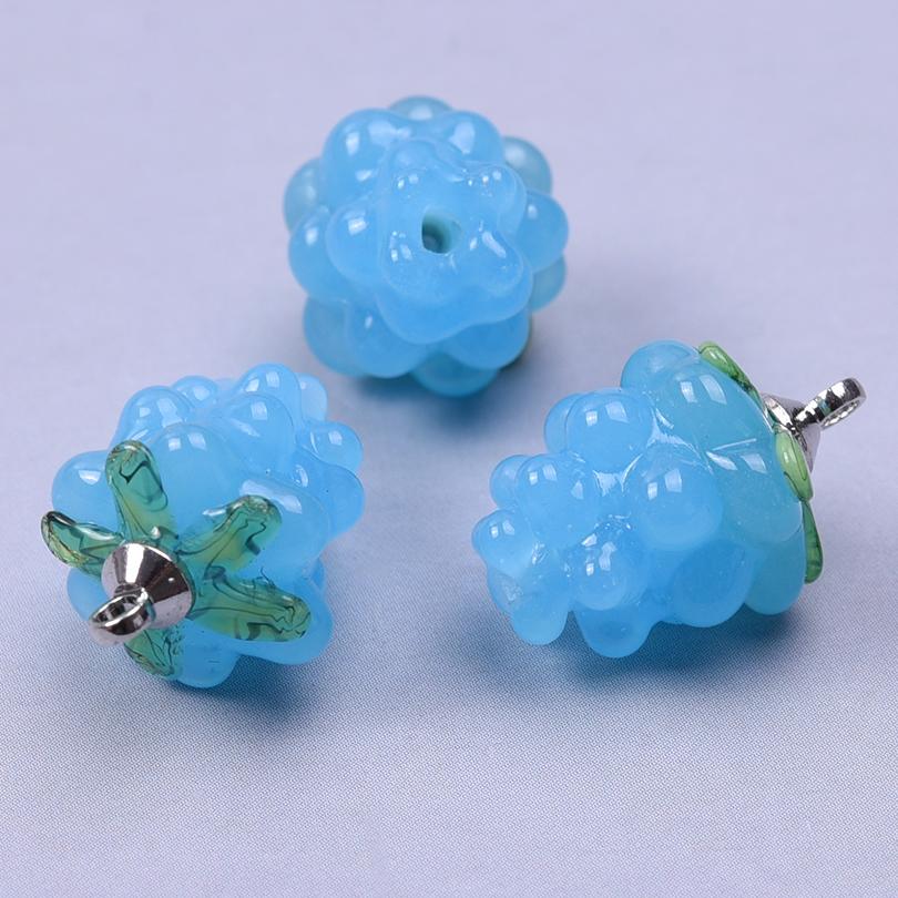 2pcs DIY Fruit Charm Glass Grape Pendants For Jewelry Making Supplies Colorful Materials To Make Earrings Bracelets Accessories