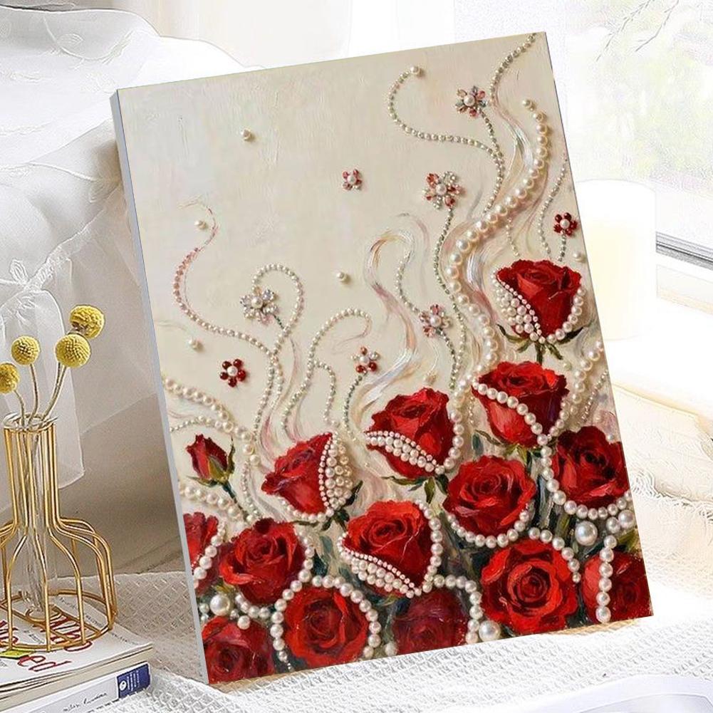 DIY Pearl Diamond Dots Paintings Picture Arts Craft with Frame 11.81x15.75in for Adults Beginners Gem Art
