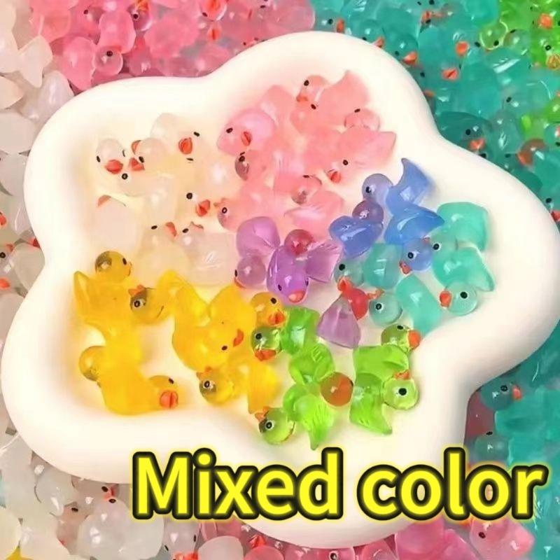 

10-300pcs Miniature Resin Ducks Mini Duck Figures Glow In the Dark Landscape Ornaments For Doll Houses Aquarium Garden 10pcs