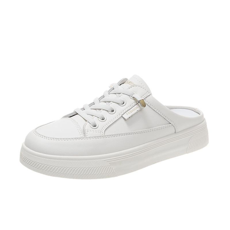 Baotou half slippers women's summer new outer wear without heel mesh lazy one pedal casual versatile women's shoes