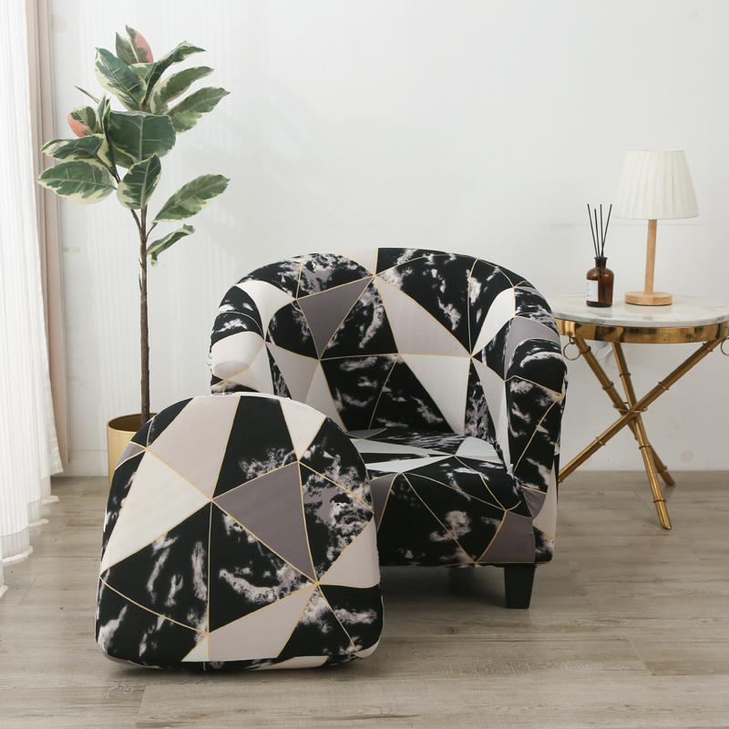 2PC/Set Club Chair Cover Stretch Armrest Sofa Covers Spandex Non-Slip Machine Washable Furniture Protector For Living Room