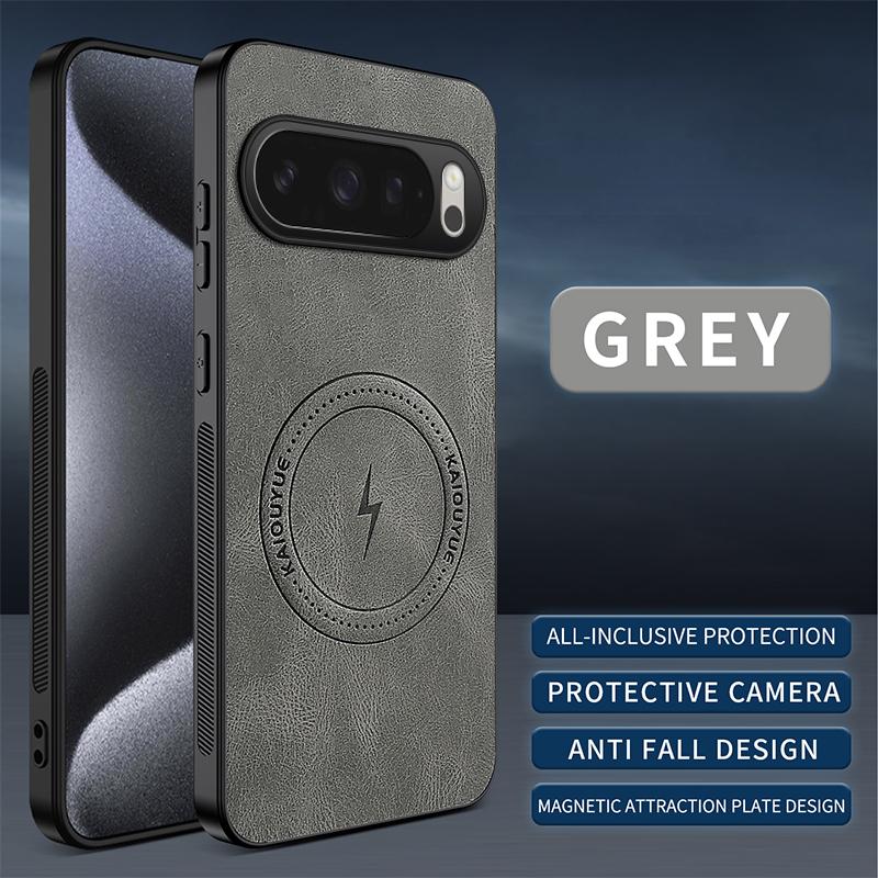 Luxury Magnetic Leather Case For Google Pixel 10 9a 9 ProXL 8 8a 7 7a 6 6a Pro  5G For Magsafe Plain Protection Shockproof Cover