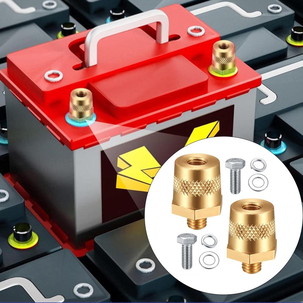 Car Battery Terminal Adapters M8 Car Battery Terminals Car Positive Negative Battery Post Connector With Screws And Washers