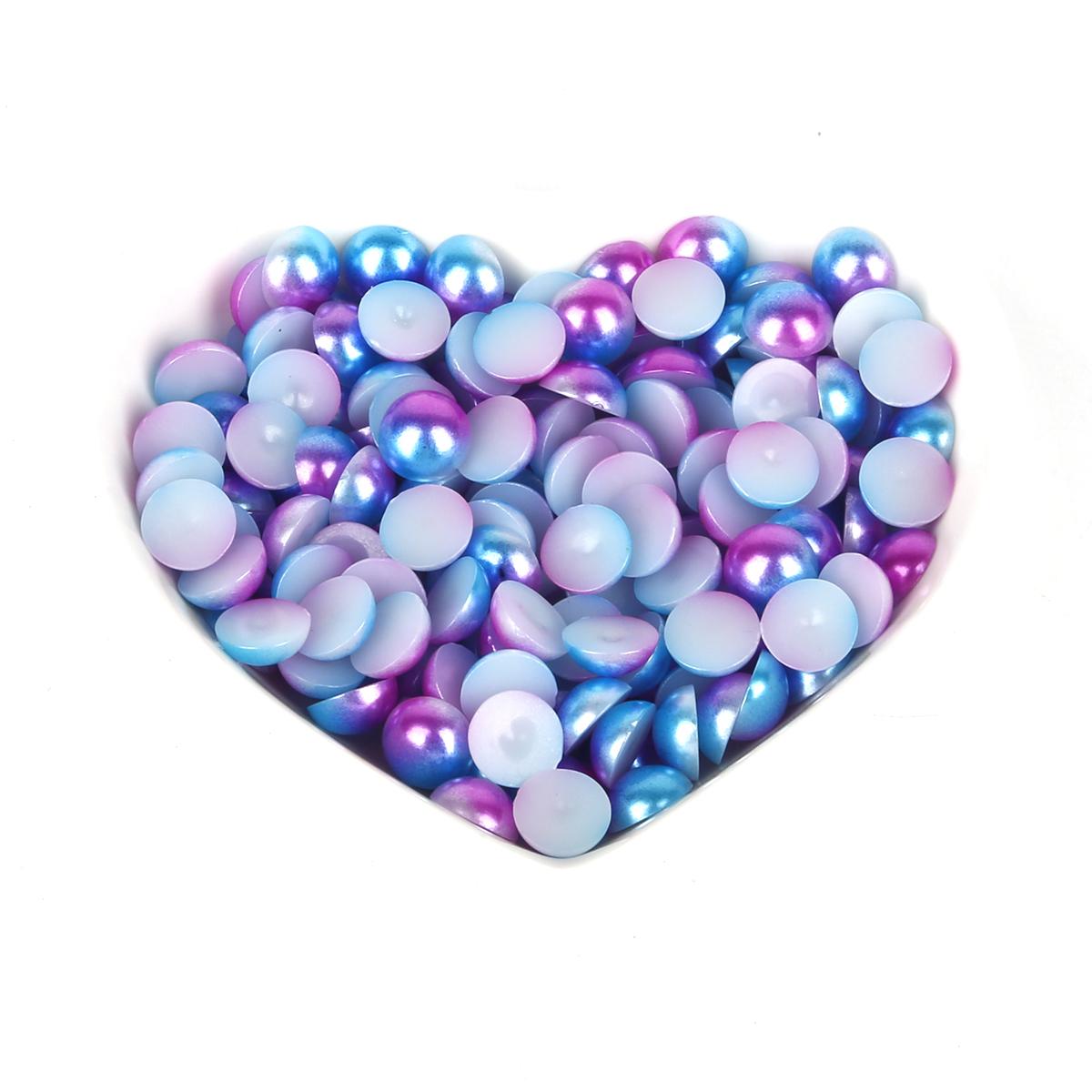 

ABS искусственный жемчуг красочные бусины без отверстий DIY пластиковые акриловые бусины для изготовления ювелирных изделий 8mm 50pcs синий/фиолетовый