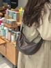 First Layer Cowhide Diagonal Cross Dumpling Bag, New Genuine Leather Single Shoulder Practical Natural Drop Pattern Cowhide Crescent Bag