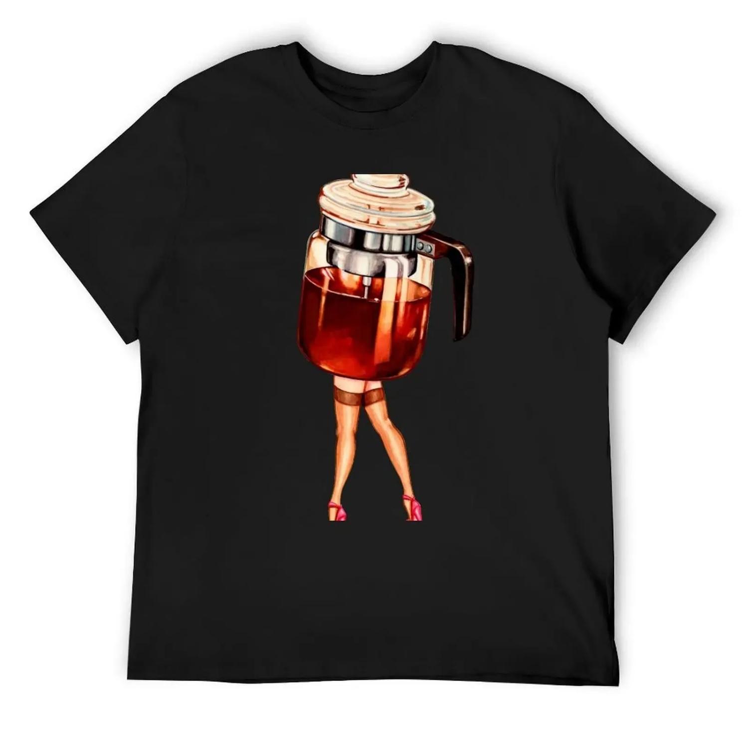 

Coffee Pot Pin-Up T-Shirt graphic t shirts customizeds football t shirt shirts graphic tees funny t shirts for men XXXXXL чорний