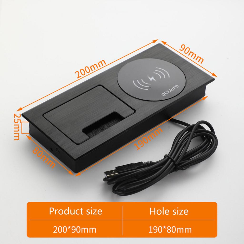 Wire Management Box Desktop Cable Management Hub with Wireless Charging Function Say Goodbye to Messy Cables Boxes