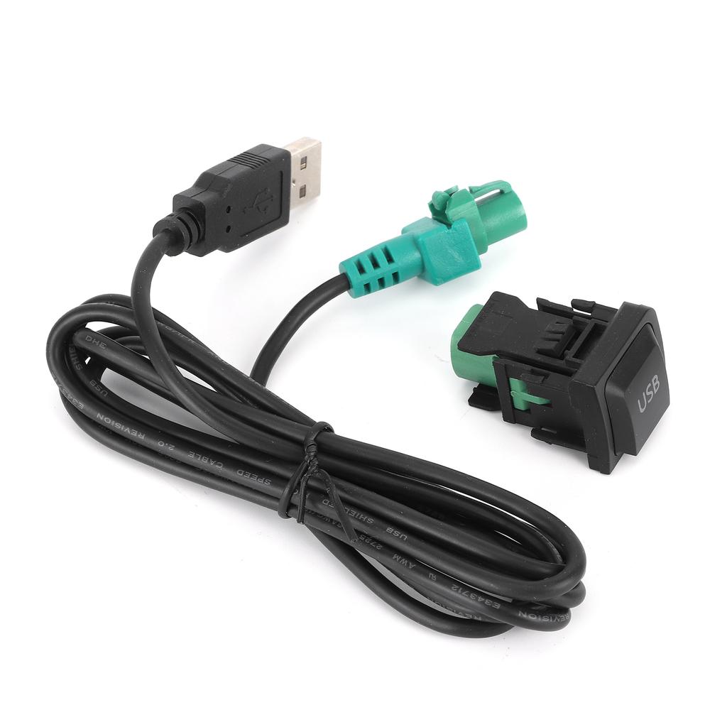 Stereo USB Cable Adapter Switch Button for CD Player Radio DC 12V Universal Connecting Wire