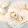 French Light Luxury 18K Gold Titanium Steel Stud Earrings Women'S Niche Personality Circle Knotted Earrings High-End Earrings