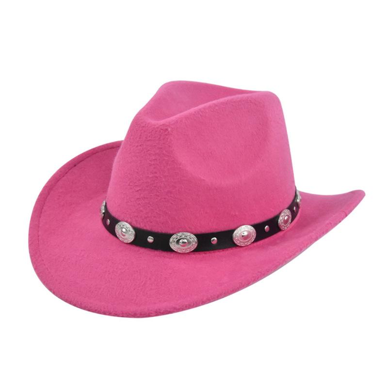 New Ethnic Minority Woolen Western Cowboy Top Hat Men and Women Couple Jazz Hat Hemming Europe and America