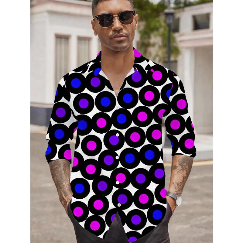 

Мужская повседневная рубашка, удобная и универсальная, с цифровым принтом, обычного кроя, с длинным рукавом XS