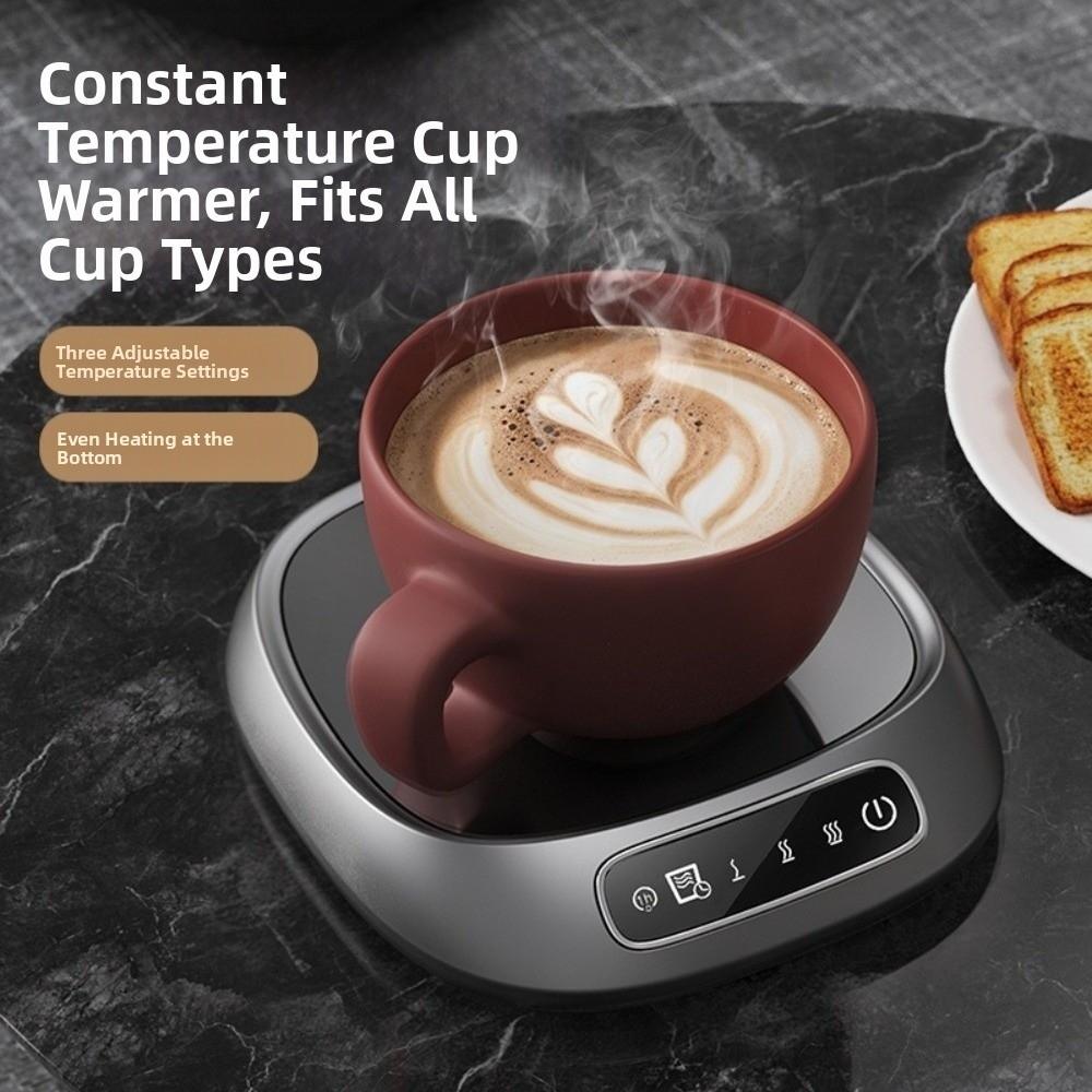 3 Temperature Setting Coffee Mug Warmer Timer Function Electric Heating Plate Desk Use