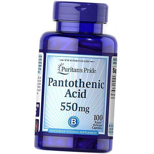 Пантотеновая кислота, Pantothenic Acid 550  , Puritan's Pride  100капс (36367115)