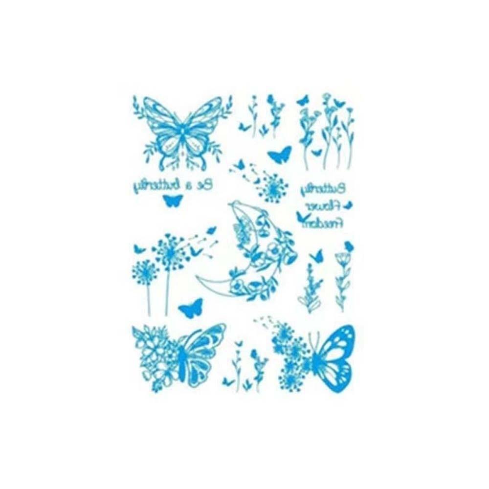 Temporary Luminous Flower Tattoo Sticker Rose Butterfly Floral Fake Tattoos  Beauty Tools