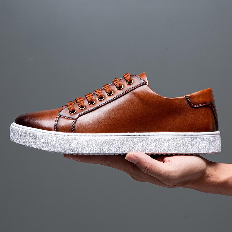Extra large size men's shoes spring 2025 new trend board shoes British style color polishing casual shoes soft sole white shoes men