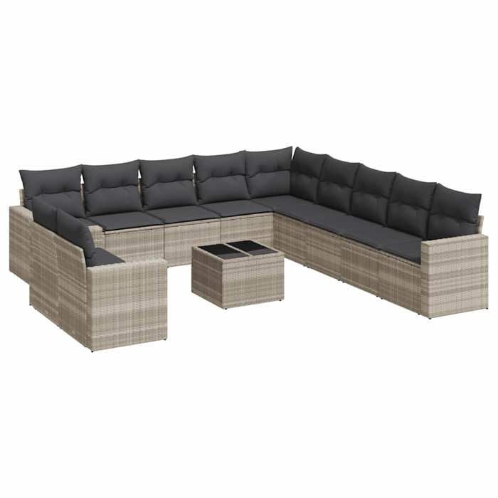 VidaXL Garden Lounge Set with Cushions 13 Pcs, Sofas with Adjustable Feet, Outdoor Furniture Set Patio Terrace, 3223895
