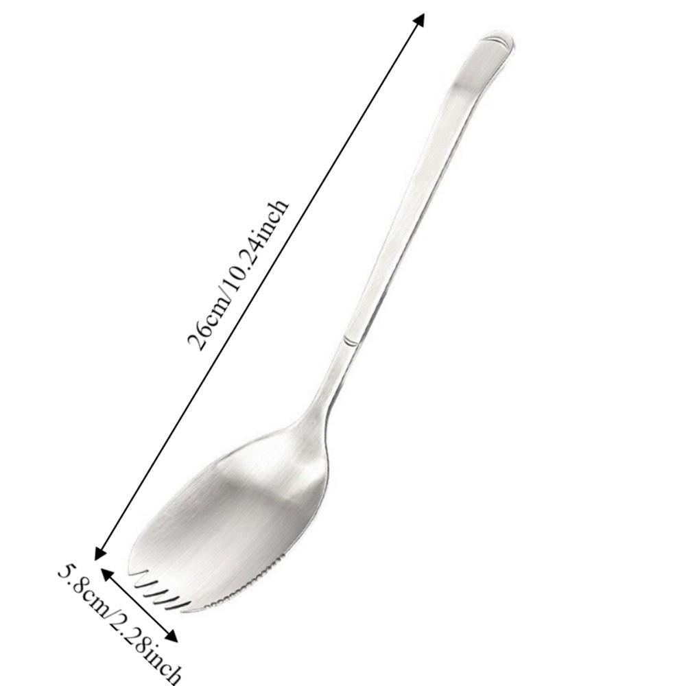 Long Handle Kitchen Spoon Fork Stainless Steel Serving Soup Spoon Integrated Spoon Fork  for Home