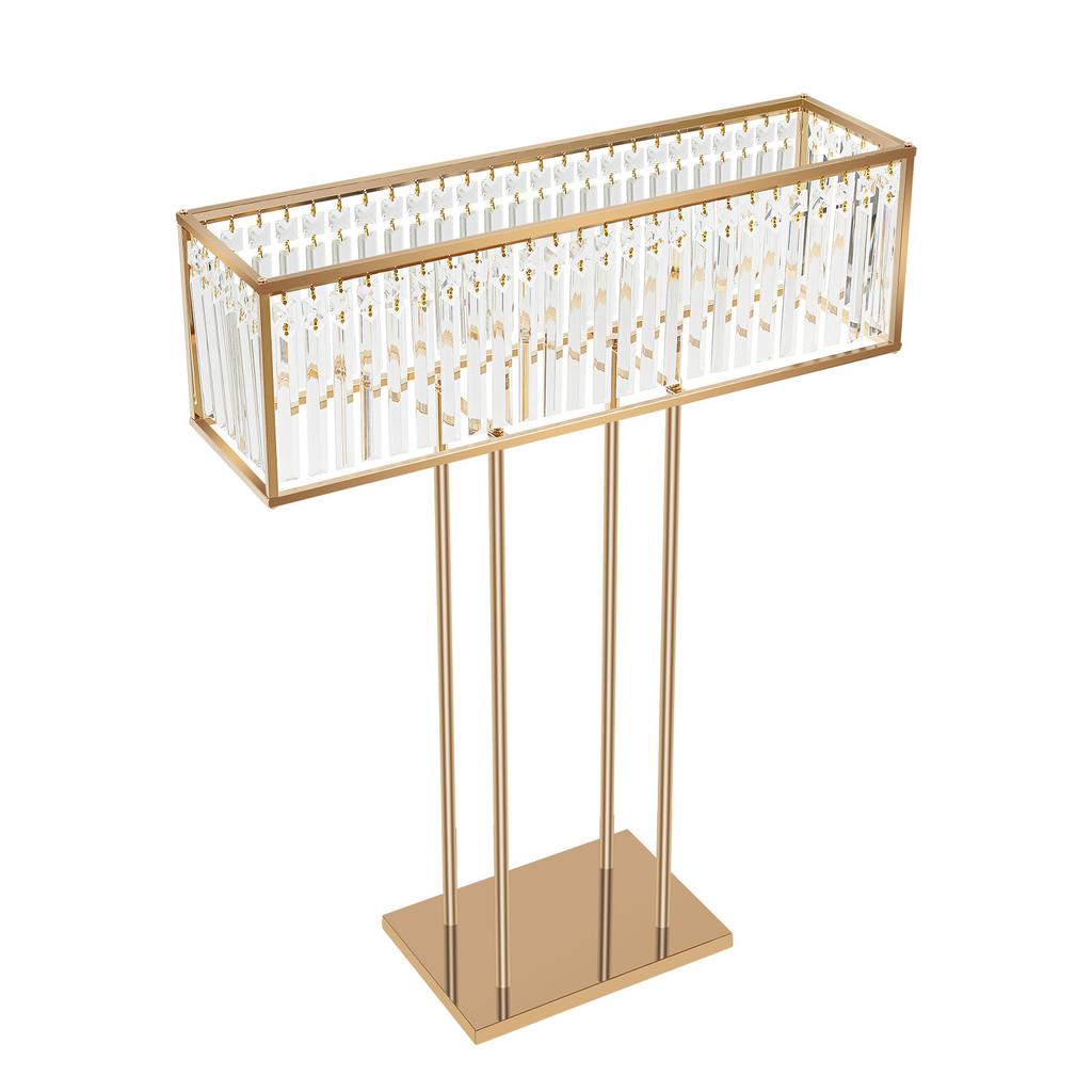 Hochzeit Gold Vasen Tischdekorationen,Gold Kristall Vasen für Tischdekorationen,Quadratischer Kronleuchter Sockelständer für Hochzeitsfeier