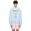 Casablanca Print Crew Neck Sweatshirt Couples Regular Fit Casual Top