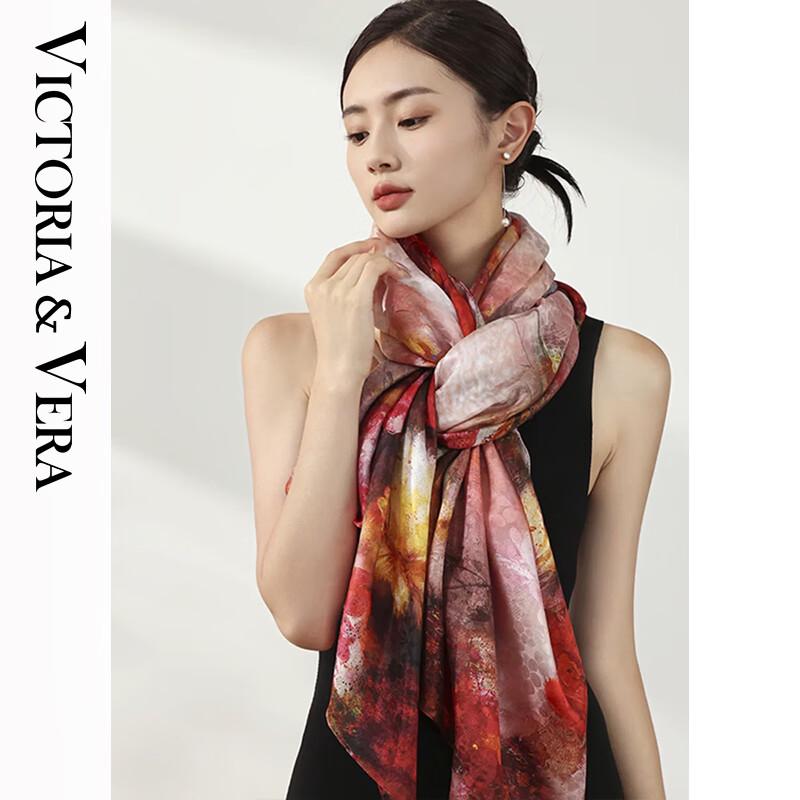 VICTORIA&VERA V827ZS01 Spring/Summer Printed Silk Floral Scarf