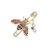 1pc Luxury Full Crystal Gold Color Bee Brooches For Woman Shiny Hollow Bee Brooch Pin For Coat Scraf Fine Jewelry