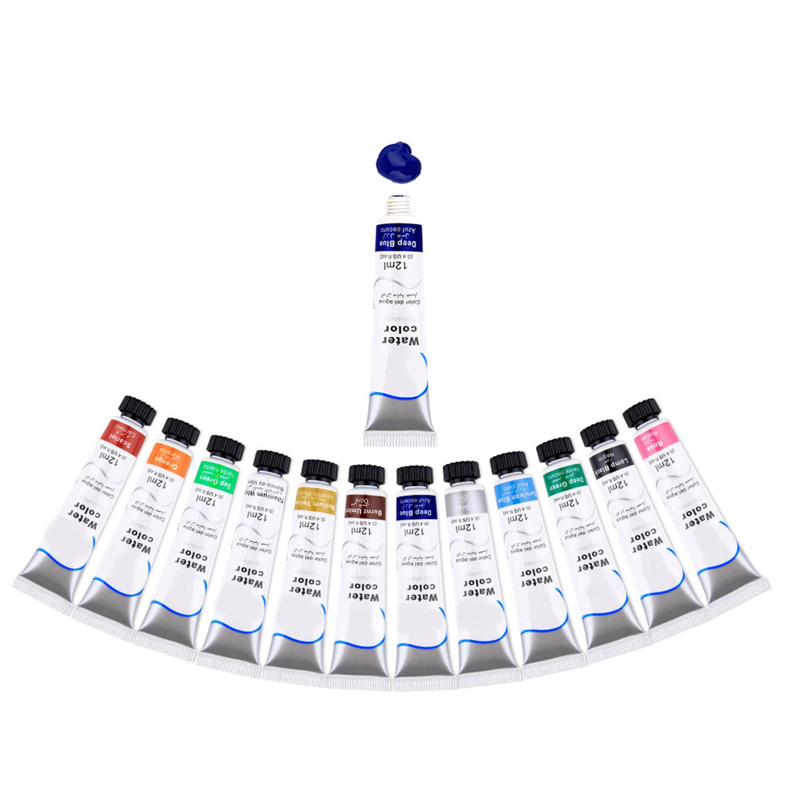 

Набор акварельных красок 12 цветов Профессиональный Легко смешивается Стойкие Яркие Акварельные краски для детей Новичков