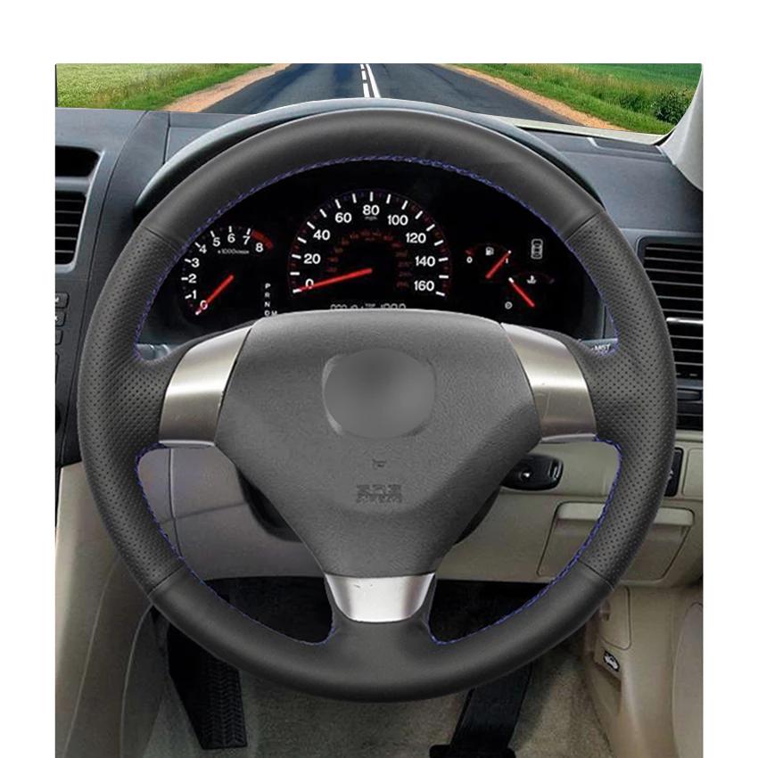 Черный противоскользящий чехол на руль из искусственной кожи — фото 3