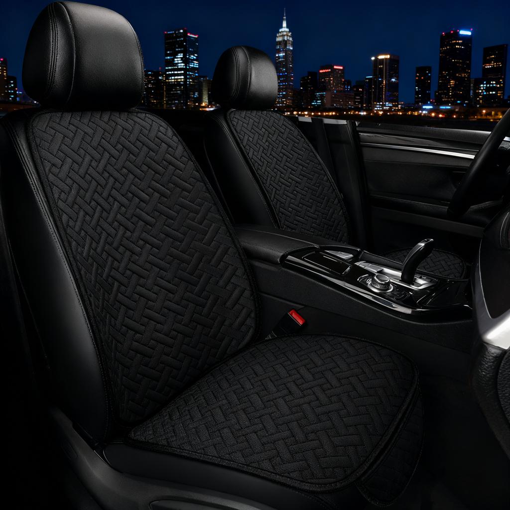 New Linen Woven Pattern All Season Universal Seat Cushion, Comfortable And Wear-Resistant Single Seat, Semi Enclosed Car Accesso