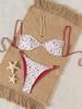 Triangle Strap Pearl Sexy Bikini Split Swimsuit
