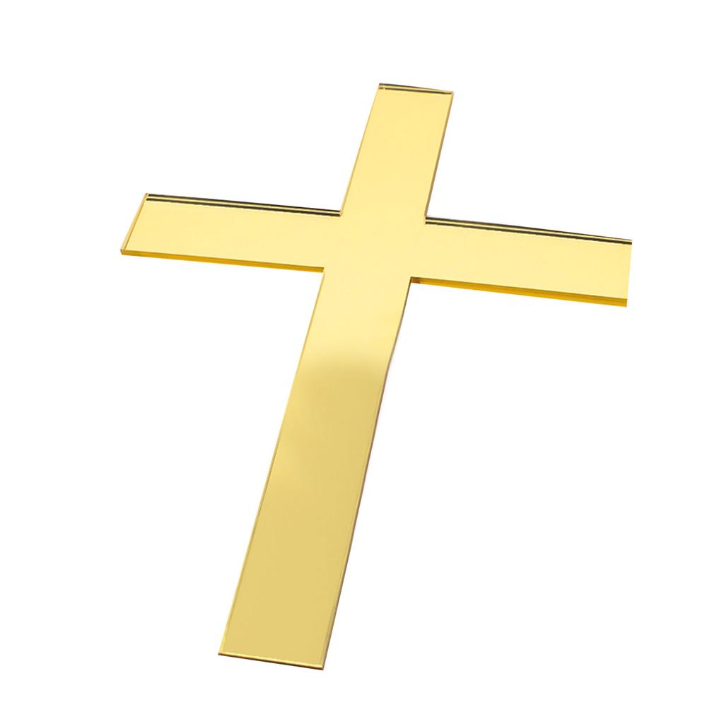 5pcs Cross Acrylic Cake Toppers Christmas Party Household Accessory for Restaurant Dining Table Dessert Decoration