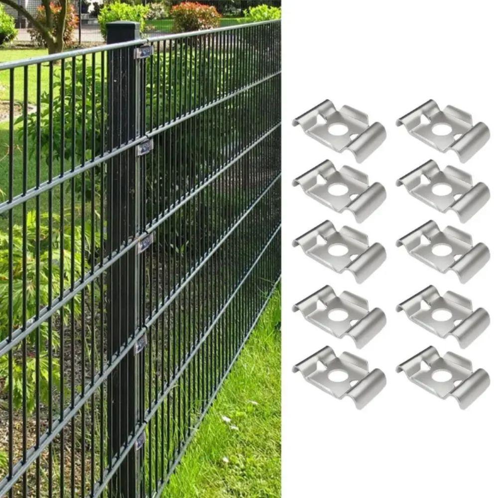 Stainless Steel Material Fence Attachment Clamps Anti-theft Design Mesh Fixing Mesh Fence Bracket Metal Bracket 10X Quantity
