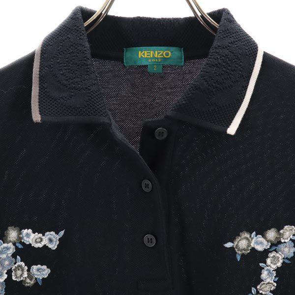 KENZO GOLF Années 90 Polo manches longues 2 Marine Femme Occasion