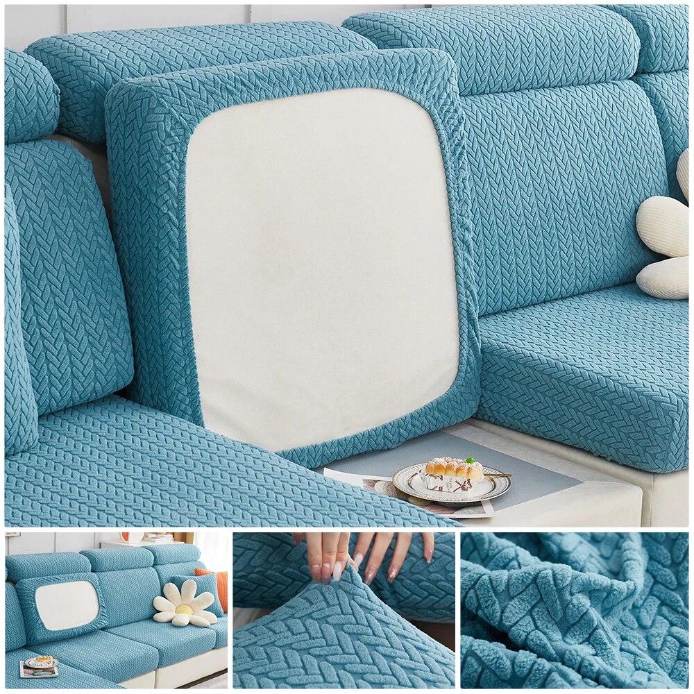 Huse elastice de perne de canapea îngroșate model Jacquard Husă de scaun pentru canapea de protecție pentru sufragerie în formă de L husă de canapea de colț